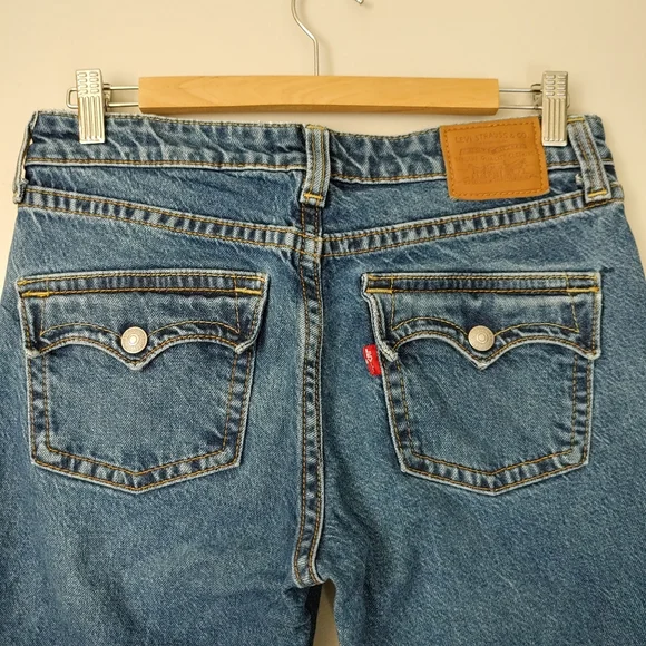 Levi's Noughties Bootcut Low Rise Jeans Size 29 Blue Wash Pocket Y2k 28 - Picture 14 of 16
